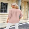 Long Sleeve Tunic Tops for Women V Neck Button Down Loose Fit Pullover Casual Dressy Blouse Tunics Fall Basic Tops Tee Pink view 3