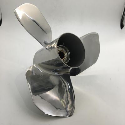 BARDOVEN Stainless Steel Propeller 13 Tooth 35-50HP 12X13 SS Prop for TOHATSU Outboard Engine, FITTED, SILVER