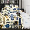 FOCO Los Angeles Rams NFL Retro Bed in a Bag Comforter Bedding 5 Piece Full Set view 4