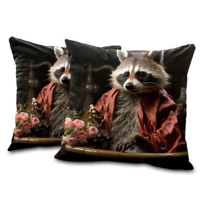AQUNNEW Deluxe Lint Throw Pillow Covers Double Sided and Ultra Soft Transform Your Home with Raccoon Our Elegant and Comfortable Design Perfect for Enhancing All Season Decor