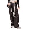 Bolknokin Girls Parachute Pants Y2K Cargo Baggy Joggers Track Pants Kids Trousers with Pockets Size 6-14(Black-2,12-14) view 1