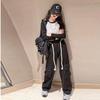 Bolknokin Girls Parachute Pants Y2K Cargo Baggy Joggers Track Pants Kids Trousers with Pockets Size 6-14(Black-2,12-14) view 4