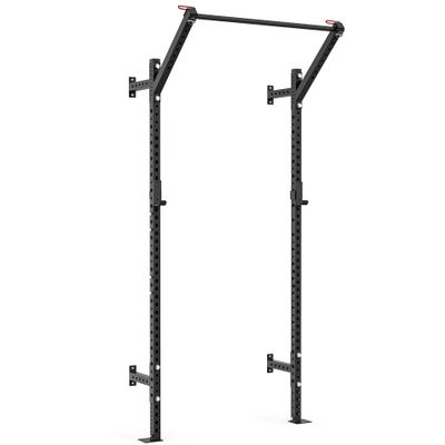 Synergee 2200 Series Wall Mounted 105" by 12 Tall Squat Rack with J-Cups & Adjustable Pull Up Bar. Exercise Stand with 750lb Capacity. Power Cage.