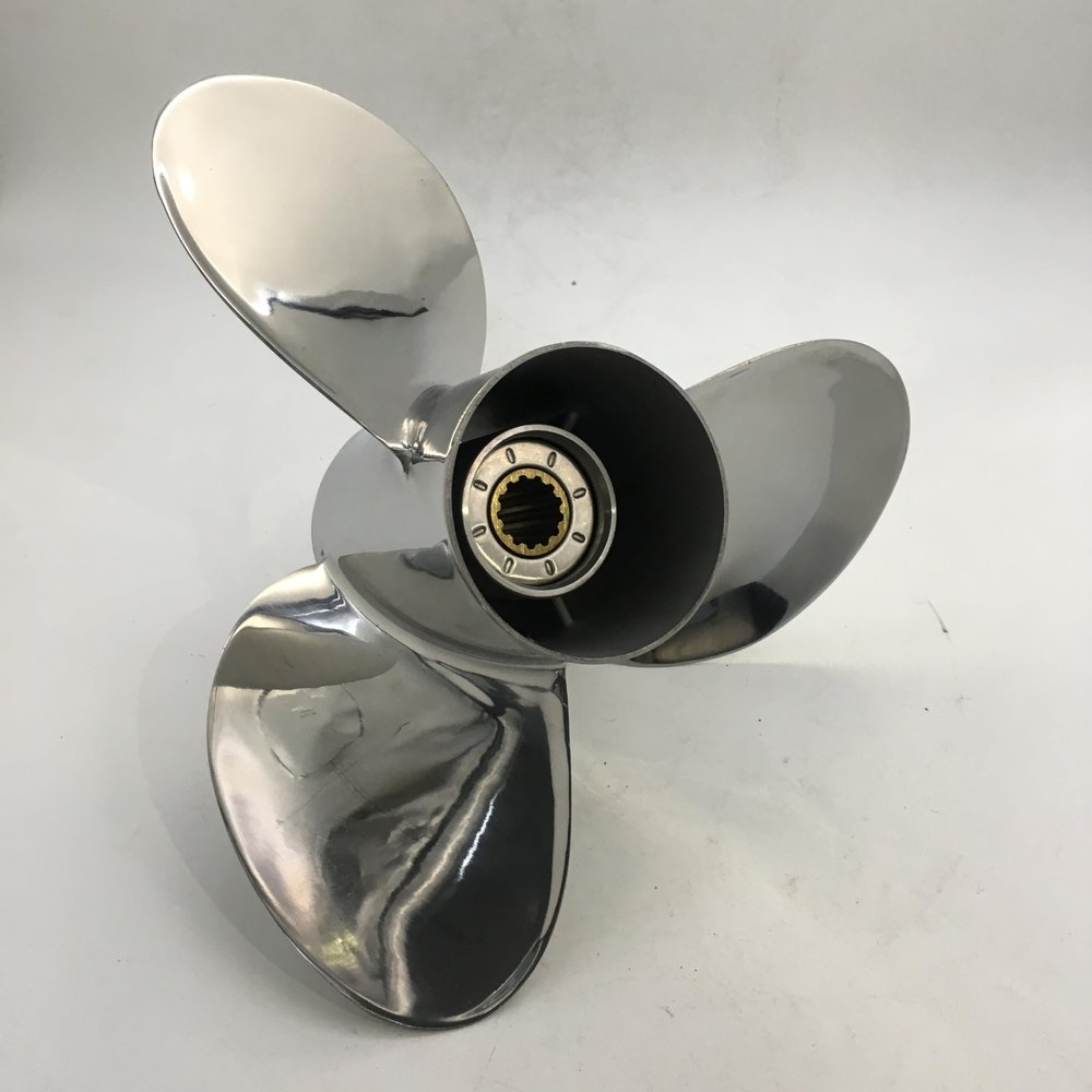 BARDOVEN 35-50HP 11.4X12 Stainless Steel Propeller 13 Tooth SS Prop for TOHATSU Outboard Engine, FITTED