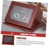 KICHOUSE Retro Wooden Box Championship Ring Display Stand Wedding Engagement Ring Box view 2