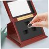 KICHOUSE Retro Wooden Box Championship Ring Display Stand Wedding Engagement Ring Box view 3