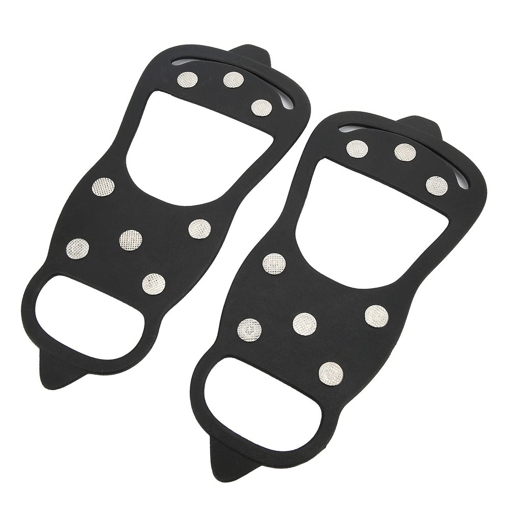 SPYMINNPOO Shoes Spikes Cover,1 Pair 8 Tooth Outdoor Snow Walking Nail Crampons Anti Slips Ice Shoes Spikes Covers for Hiking Activities (L)
