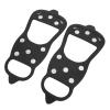 SPYMINNPOO Shoes Spikes Cover,1 Pair 8 Tooth Outdoor Snow Walking Nail Crampons Anti Slips Ice Shoes Spikes Covers for Hiking Activities (L) view 1