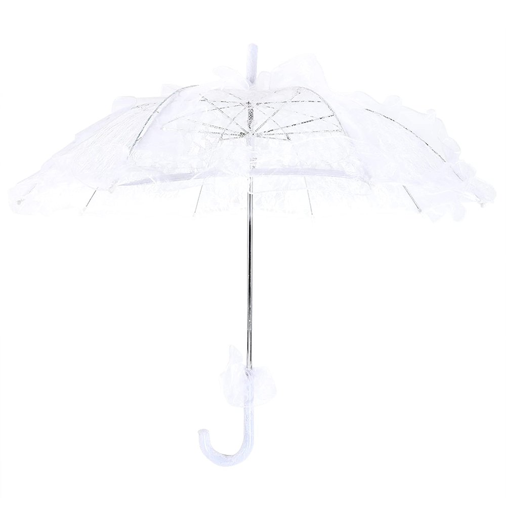 POCREATION parasol parasol Exquisite Lace Cotton Umbrella For Wedding Party Photography (White)