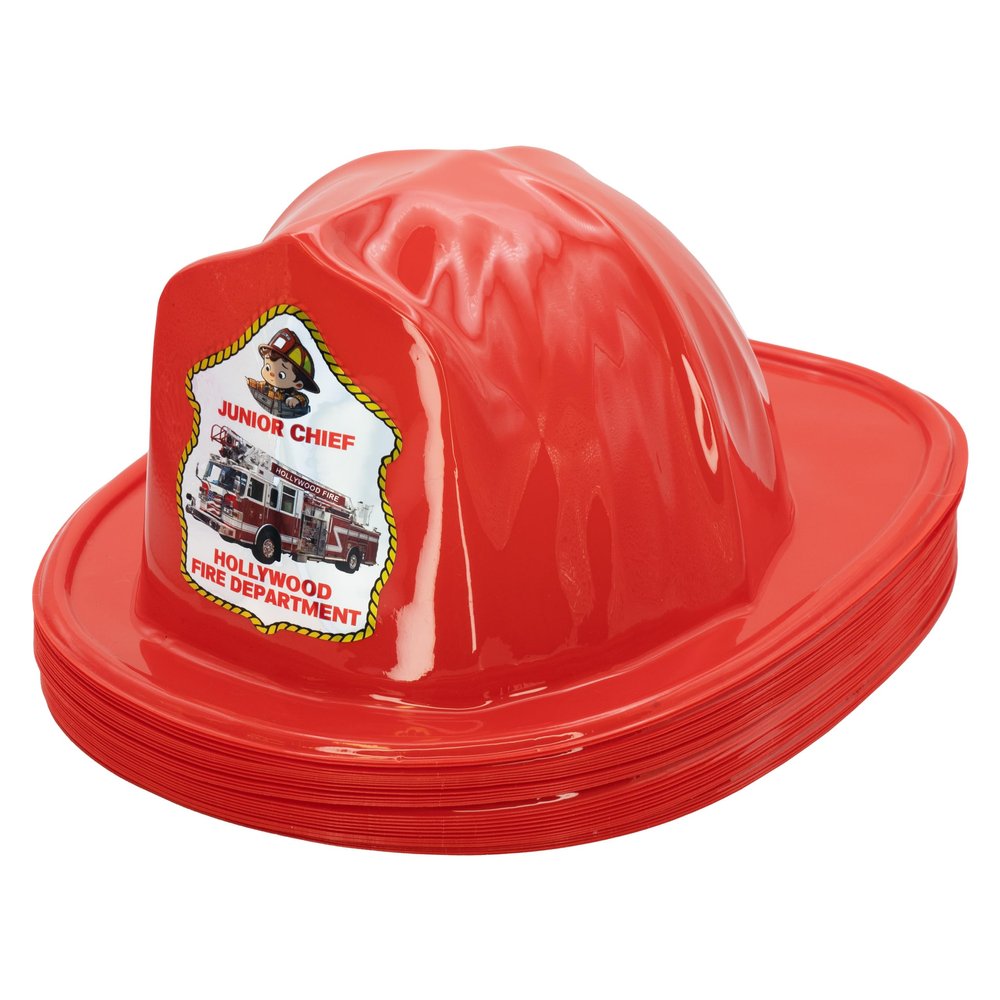 Kenco Kids Customizable Plastic Firefighter Hats -Choose your style, add your name or department (Fire Truck, 25)