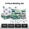 FOCO Seattle Seahawks NFL Retro Bed in a Bag Comforter Bedding 5 Piece Full Set view 3