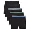 Hanes Ultimate Boys' Originals SuperSoft Boxer Brief Underwear, Viscose from Bamboo Fabric, Black, 5-Pack view 1