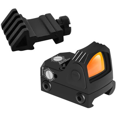 GOTICAL 45 Degree Offset Picatinny Rail Mount - Angle (45 Degree Mount Set and Reflex Red Dot)
