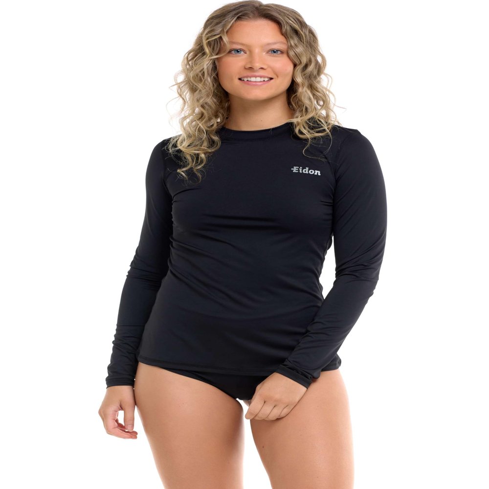 Women's Designer Swimwear Cozy Honey Long Sleeve Rashguard 50+ UV Protection Skin Gaurd - Black - L