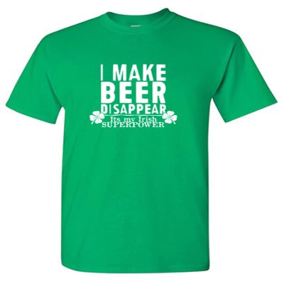 Irish Superpower St. Patricks Day Lucky Clover T-Shirt | Festive Humor Shirt Comfortable Wear Sarcastic T Shirts - Trendy St Patricks Day Graphic Tee USA Printed XL Irish13