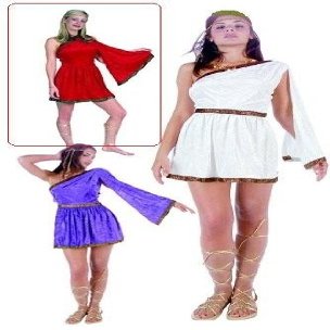 212 Main Female Toga Costume - Red - Adult Small 1-3