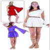 212 Main Female Toga Costume - Red - Adult Small 1-3 view 1
