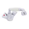 AMBASSADOR MARINE- Trinidad Head/Shower Combo Faucet- Classic Warm White Sprayer & 10' White Rubber Hose, Pull-Out Faucet (Hot/Cold Mixer) Chrome & Warm White for Boat/RV/Camper- 134-0262-CW-W view 1