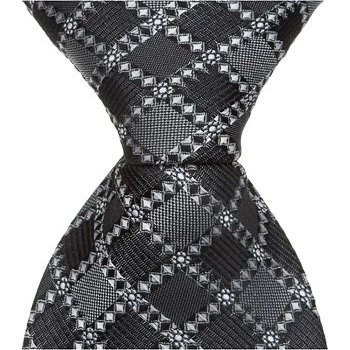 212 Main S6-11 in. Zipper Necktie - Grey With Black Squares, 24 Month to 4T