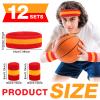 Eurzom 36 Pcs Sweatband Set - 12 Sweat-Absorbing Headbands and 24 Cotton Wristbands for Men, Women, Gym, Sports (Red, Yellow) view 2