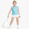 Auranso Girls Sleeveless Polo Shirts V-Neck Golf Tennis T-Shirts with Collared Quick Dry Tank Tops Blue 7-8 Years view 2