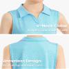 Auranso Girls Sleeveless Polo Shirts V-Neck Golf Tennis T-Shirts with Collared Quick Dry Tank Tops Blue 7-8 Years view 4