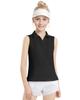 Auranso Girls Sleeveless Polo Shirts V-Neck Golf Tennis T-Shirts with Collared Quick Dry Tank Tops Black 5-6 Years view 1