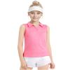 Auranso Girls Sleeveless Polo Shirts V-Neck Golf Tennis T-Shirts with Collared Quick Dry Tank Tops Pink 5-6 Years view 1