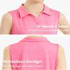 Auranso Girls Sleeveless Polo Shirts V-Neck Golf Tennis T-Shirts with Collared Quick Dry Tank Tops Pink 5-6 Years view 3