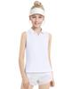 Auranso Girls Sleeveless Polo Shirts V-Neck Golf Tennis T-Shirts with Collared Quick Dry Tank Tops White 5-6 Years view 1