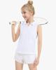 Auranso Girls Sleeveless Polo Shirts V-Neck Golf Tennis T-Shirts with Collared Quick Dry Tank Tops White 5-6 Years view 4