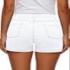 HVEPUO Womens Summer Pull On Elastic Waist Cotton Jean Shorts Casual Cute Girls High Waisted Beach Vacation White Shorts for Women White L view 4