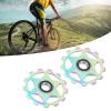 2pcs 11t Rear Derailleur, Pulley Wheel Aluminium Alloy Wheel Derailleur for Rear Derailleur Oil Slick Color Pattern Parts view 2