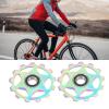 2pcs 11t Rear Derailleur, Pulley Wheel Aluminium Alloy Wheel Derailleur for Rear Derailleur Oil Slick Color Pattern Parts view 3