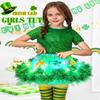 TWINKLEDE Light Up St Patrick's Day Tutu Skirt Sparkly Shamrock Tulle Tutus Irish Festival Costume Skirt (Green) view 2