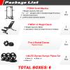 RitFit Smith Machine Power Rack with LAT-Pull Down System, Landmine, Barbell Bar, Plate Storage Pegs and More Training Attachment, 1000 LBS Multifunction Squat Rack for Home Gym view 2