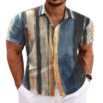 COOFANDY Men Casual Button Down Shirt Short Sleeve Summer Camp Shirts