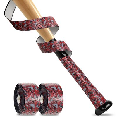 Gonex Bat Grip Tape for Baseball Softball, 1.1mm 40.16'' Pro Feel Full Adhesive Back Baseball Bat Grip, Red Wrap (2 Packs)
