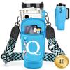 LOKASS Personalized Water Bottle Holder with Strap for Stanley Cup Accessories 40 oz Tumbler, Initial Water Bottle Carrier Bag W/Phone Pocket, for Women,Ideal for Thanksgiving/Christmas/New Year view 1