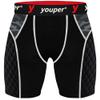 Youper Youth Elite Padded Sliding Shorts with Cup Pocket, Boys Compression Slider Shorts for Baseball & Football (Black/Camo, X-Small) view 1