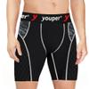 Youper Youth Elite Padded Sliding Shorts with Cup Pocket, Boys Compression Slider Shorts for Baseball & Football (Black/Camo, X-Small) view 2