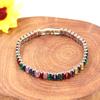 Uloveido White Gold Plated Rectangular Tennis Bracelet Multicolor Cubic Zirconia Bolo Bracelet for Women YA4537 (Silver Color-Multi-7.5 inch) view 4