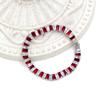 Uloveido Silver Color Rectangular Tennis Bracelet, Red and White Cubic Zirconia Crystal Bracelet for Women YA4537 (Silver Color-Red-7.5 inch) view 3