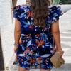 Jelly Brynn Women's Summer Holiday Flowy Sundress Beach Dress Floral Boho Sleeveless Mini Dresses (US, Alpha, X-Large, Regular, Regular, Black) view 4