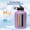 64oz Insulated Water Bottle with Paracord Handle, INSPI Half Gallon Stainless Steel Water Bottle with Straw, Sports Water Jug with Carry Pouch and Carabiner for School & Hiking, Keep Cold Hot, Purple view 2