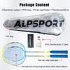 ALPSPORT Power Original Design 4U G5 Graphite Badminton Rackets Sets of 2, Carbon Fiber Racquets with 1 PVC Bag, 2 Tied Grips Tapes, 3 Shuttlecocks, 22-28LBS Padel Raket for Sports Training (Blue) view 2