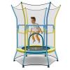 Goplus Kids Trampoline for Toddlers, ASTM Approved Mini Trampoline w/Heightened Safety Enclosure Net, Foam Handles, Seamless Design, Indoor Outdoor Recreational Trampoline for Boys Girls (Yellow+Blue) view 1