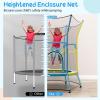 Goplus Kids Trampoline for Toddlers, ASTM Approved Mini Trampoline w/Heightened Safety Enclosure Net, Foam Handles, Seamless Design, Indoor Outdoor Recreational Trampoline for Boys Girls (Yellow+Blue) view 2