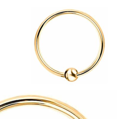 SINEGAR 316L Stainless Steel Surgical Nose Rings Septum Horseshoe Hoop Earring Eyebrow Tragus Lip Piercing Ring Balls for Women Men (8.mm, Gold)
