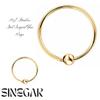 SINEGAR 316L Stainless Steel Surgical Nose Rings Septum Horseshoe Hoop Earring Eyebrow Tragus Lip Piercing Ring Balls for Women Men (8.mm, Gold) view 2
